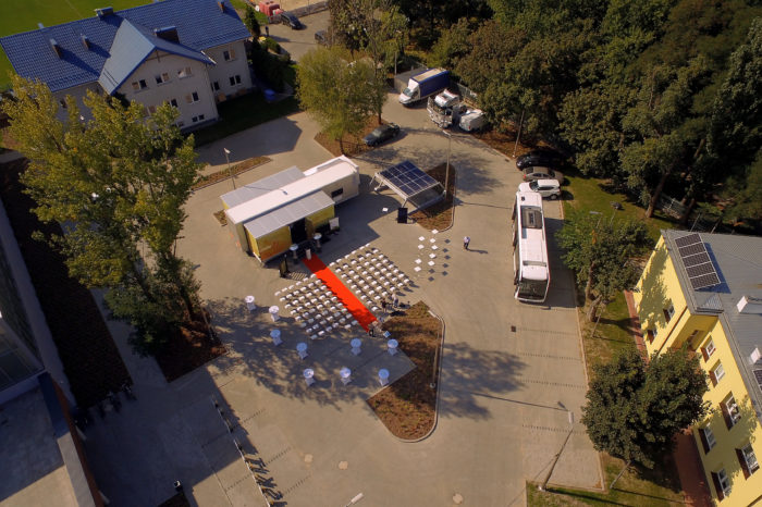 A drone picture showing the event area